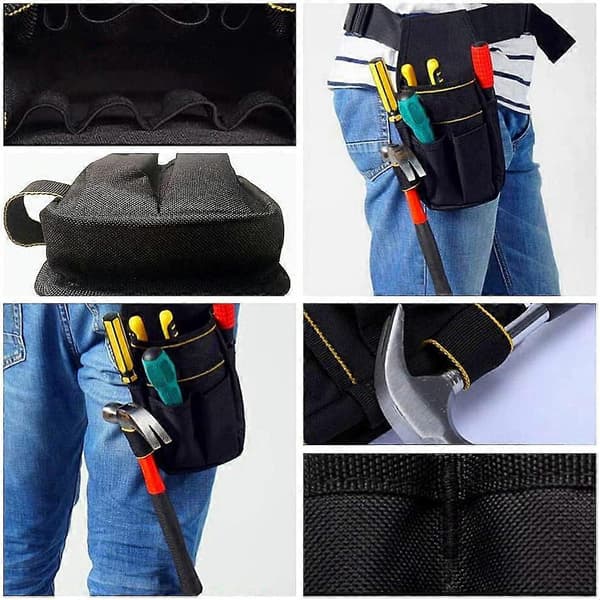 Tool Holder for Carpenters, Electrician Tool Belt Attachment [DB]