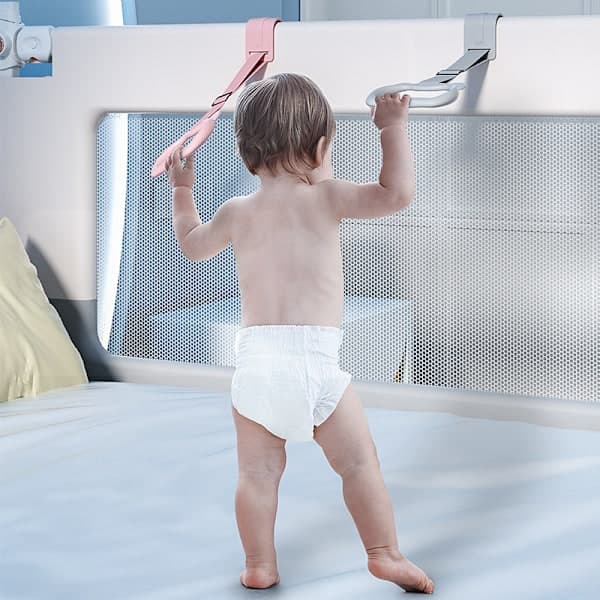 Baby Playpen Safety Rails with Pull Handle to Facilitate Toddler Development, Cot Rails and Standing Support.