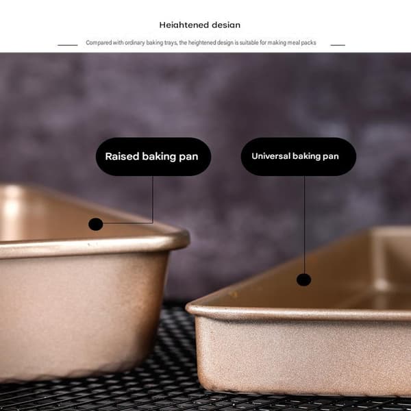 Dybe bageplader sæt nonstick, rektangulær kageform, stabelbart bagepladesæt med 3, ovnfaste fade til bagning, guld (9'/11'/13') Dybe bageforme Deep Baking Pans