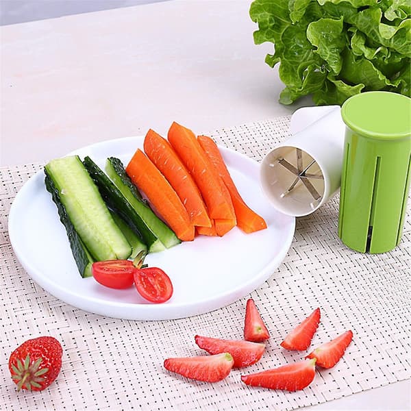 Kitchen Stainless Steel Blade Cucumber Manual Slicer Multifunctional Fruit and Vegetable Divider Ha [DB] A A