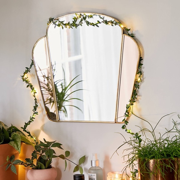 4 Pak Kunstige Planter, Ivy Vines Blade 20 LED Lysstreng, Hængende Ivy Lys til Soveværelse Havefest Vægge Dekoration