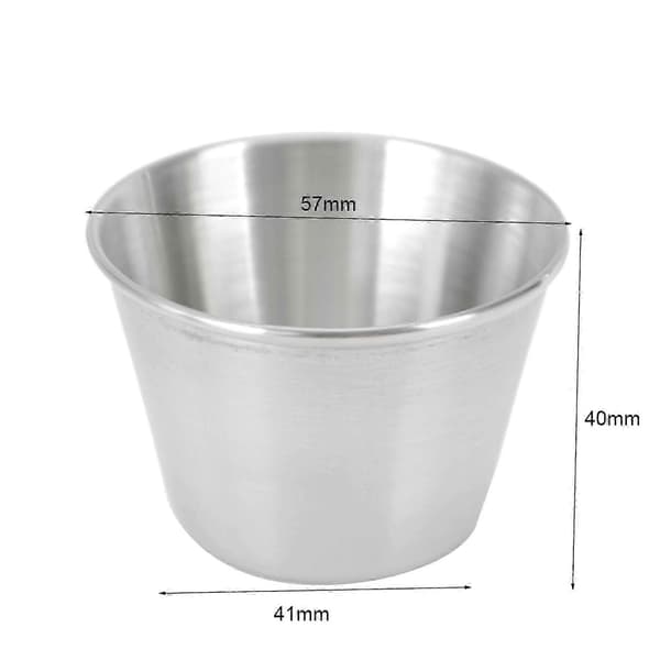 48-pack kryddsåskoppar i rostfritt stål, kommersiell kvalitet, dippsåskoppar, ramekin kryddkoppar