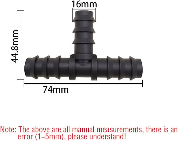 14 st T-kopplingar, hullingkopplingar för trädgård, för 1/2 \" (16 mm) slang