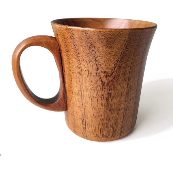 Trækaffebøtter Trækop Naturlig Jujube Kop Håndlavet Tekop med Håndtag 10 oz / 300ml stærk og holdbar og delikat