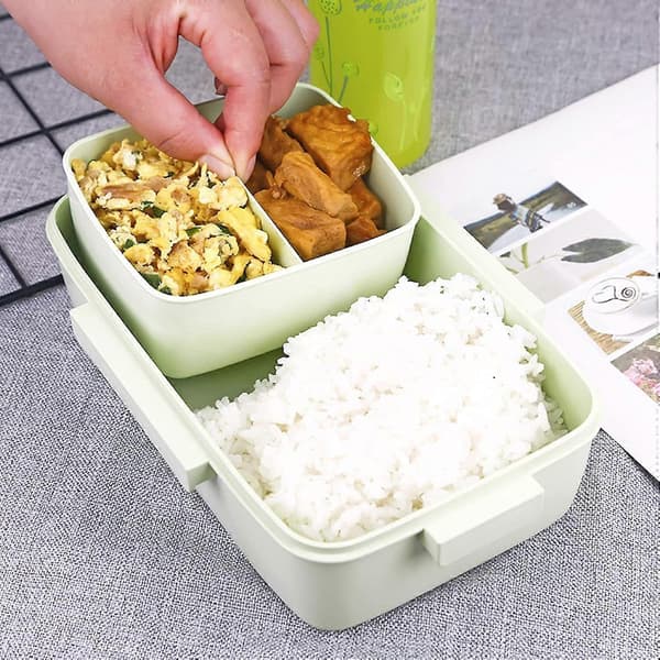 Matboks Bento Box for Voksne, Fleksibel Design Bento-Stil med Avtakbart Rom Matboks for Måltider Snacks, Matbeholder, Lekkasjesikker (Rosa)