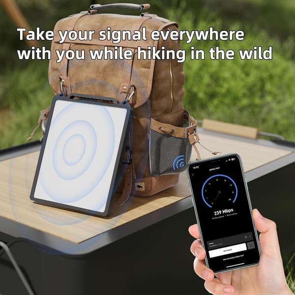 Starlink Mini Case, Silicone Cover with Hook for Hanging Starlink Mini on Backpack for Uninterrupted Signal Black Black with Hooks