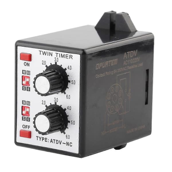 På Av Tvilling Timer Relä Ratt Kontroll Tid Strömbrytare 6S-60M AC 220V m