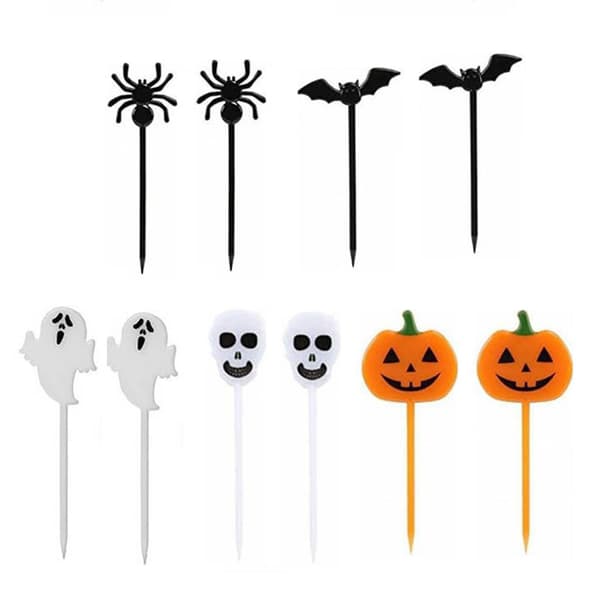 10 stk Halloween-designede kakepinner Vaskbare Stilige Dekorative Lette Matpinner Festtilbehør