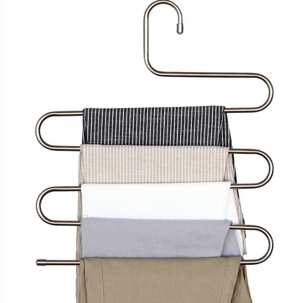 (35,9 x 35,9 cm, 2-pack, Vit) S-formade klädhängare i rostfritt stål