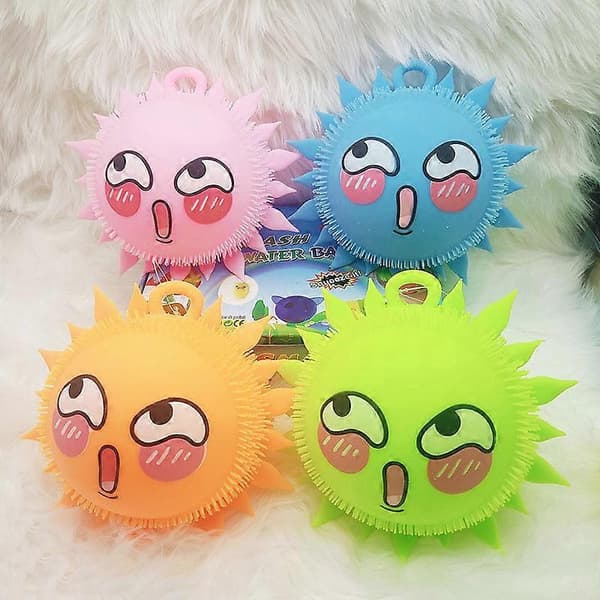 Glødende Squeezy Stressavlastning Sensoriske leker Fidget Blinkende Pufferball for voksne barn