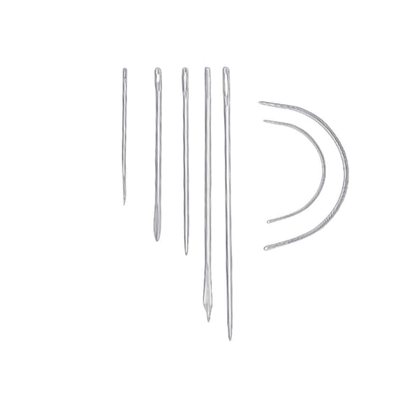 10 stk Håndsømnåler Kit Canvas Lærnål med Vokset