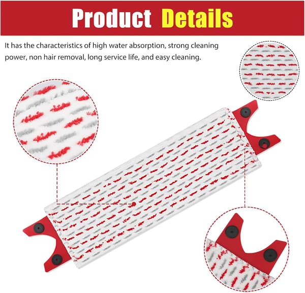 3-pakning mopprefiller for Vileda mikrofibermoppsett, for Vileda Ultramax mopp 2-i-1 absorberende refill