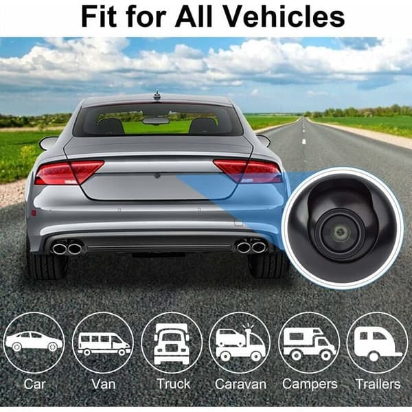 Universal 170° Wide Angle Rear View Camera – IP67 Waterproof Night Vision – Compatible with SUVs, Vans, and Trucks – Easy Installation