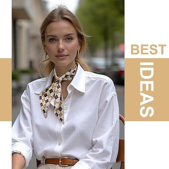 5 stk. damevesker, satengskjerf til veske, lett, smal, twill, boho-hårbånd, stilige hårtilbehør