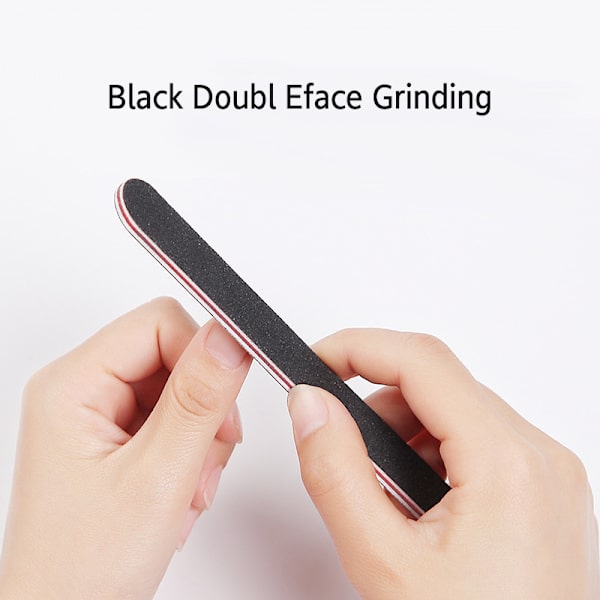 Neglefil 5 stk. Professionelle dobbeltsidede grit-neglefile Emery Board Sort Manicure Pedicure Værktøj og Neglebufferfiler