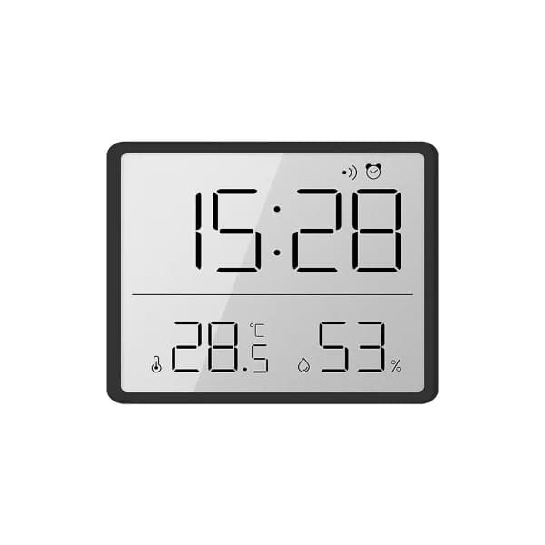 Slankt LCD-display Elektronisk digitalt ur med magnetisk montering til væg, køleskab, temperatur- og fugtighedssensor
