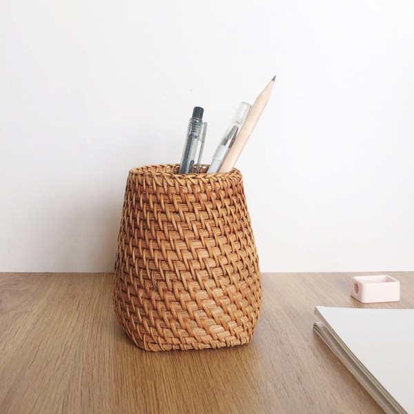 Skrivebordsmakeupbørste Penholder Sød Håndlavet Pen Organizer Penholder Natur Kreativ Makeupbørste