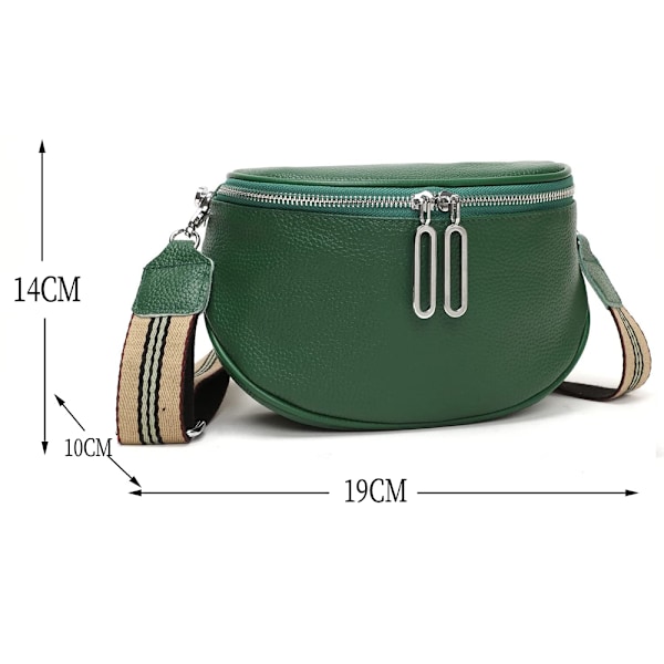 Atgbiem Dame Sort Crossbody Taske Dame Bred Rem Brysttaske Dame Læder Midjetaske Dame Stilfuld