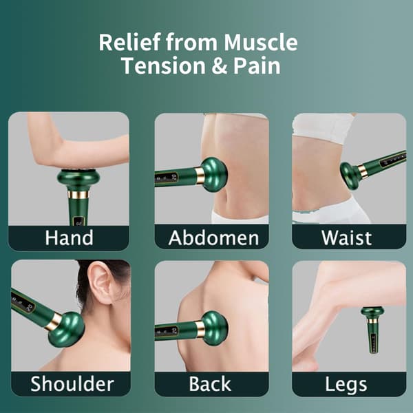 Cellulite Massager Cellulite Tool Cupping Machine Scraping Massage Stick Rechargeable and Cordless Massage Tool for Daily Use Green