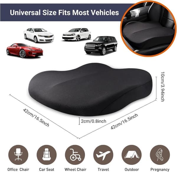 Memory Foam Seat Cushion Ergonomic Wedge for Sciatica Hemorrhoids Office Wheelchair [Ho]