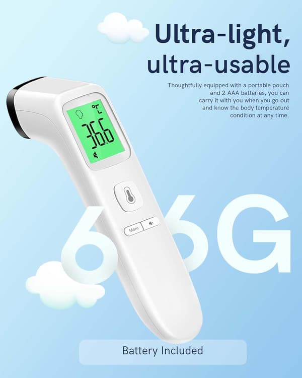 Berøringsfrit pandetermometer til voksne, infrarøde digitale termometre til børn, berøringsfrit babytermometer, nøjagtig aflæsning