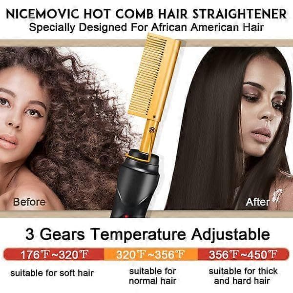 TG Electric Heating Comb, Ceramic Hot Pressing Comb Brush Hair Straightener