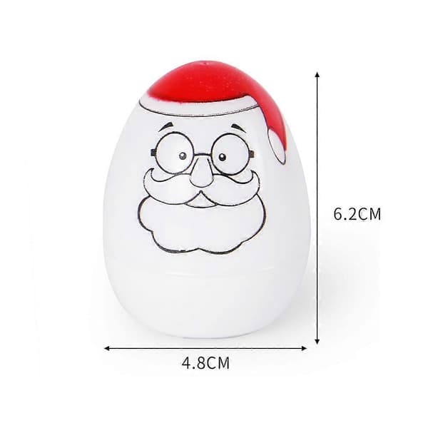 Sæt med 12 Trykte Søde Nisse Æglampe Halloween Jul LED Lys Gave (Gult Lys)