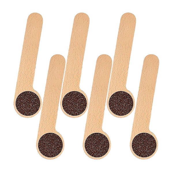6 stk Træ Kaffe Ske og Pose Klips, Spiseske Måleske, Kaffeposer Forseglingsklips, Kompatibel med Malet Bønner