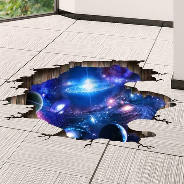 Creative 3D Blue Cosmic Galaxy Wall Sticker Removable PVC Magic M