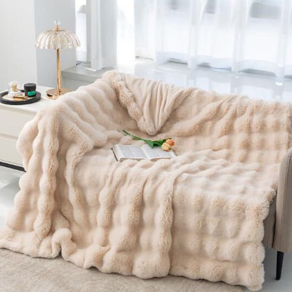 Teppe til stuen, sofateppe, fluffy pledd, mikrofiber sengeteppe, 70x100cm