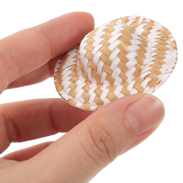 10 stk Miniatyr Vevde Dukkehatter DIY Vevde Hat Håndverk Hatter Mini Husdekorasjoner 5X5X1.2CM 5X5X1.2CM