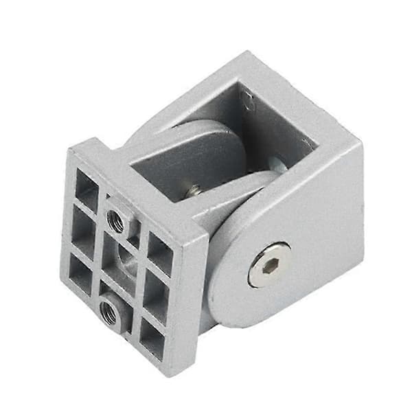 4040 Flexible Hinge Pivot Joint Aluminum Fitting Right Angle Connector for Aluminum Profile Silver Silver