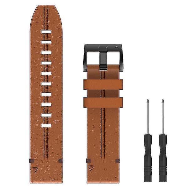 22 mm nahkaranneke terässoljella Garmin Epix Gen 2 -kelloon, musta