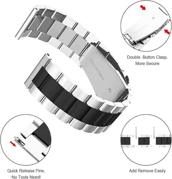 2-pakning rustfrie armbånd til Samsung Gear S2/Gear Sport 20 mm