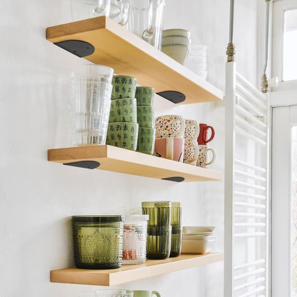 Pieces Floating Wall Shelf Brackets, Metal Wall Shelf Brackets, Invisible Fastening Wall Shelf Support, Black
