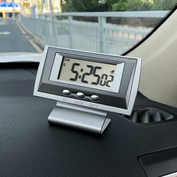 1 stk bil elektronisk skrivebordsur mini elektronisk ur lille alarm C