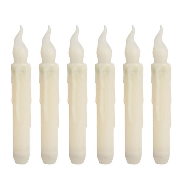 6 st Tapered Candles Halloween Taper Candles Flytande ljus Led Taper Candles