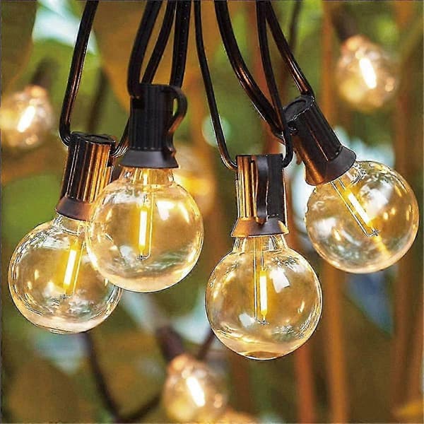 G40 LED Ersättningslampor, E12 Skruvsockel Splittringsfria Globlampor för Utomhus Ljusslingor, Varmvit, 30-pack