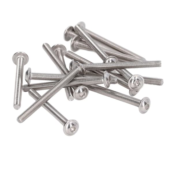 Flanged Bolts Flanged Button Head Screws Kit, 50pcs A2-70 Stainless Steel Socket Head Bolts M3x30mm
