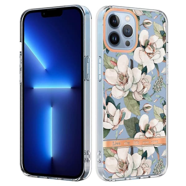 Til iPhone 13 Pro Blomster og Planter Serie IMD TPU Mobilcover