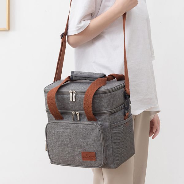 Isoleret køletaske til frokost og picnic Grå Grå Grey
