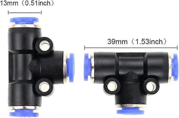 Pe8 T-koppling anslutning luft pneumatiska anslutningar 3-vägs snabbkopplingar 8mm tryckplugg connec [DB]