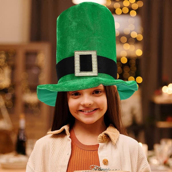 St. Patrick's Day Hat Velourhat til Dekoration 1 stk Grøn Fest Sceneforestilling