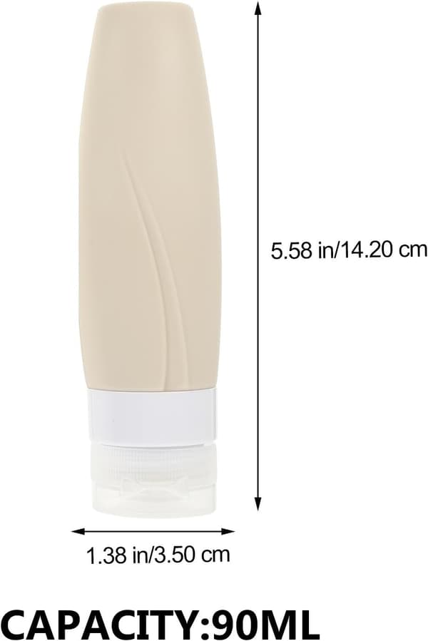 3 st 90 ml påfyllningsbara reseflaskor i silikon, läckagesäkra klämflaskor för toalettartiklar och kosmetika, bärbara förpackningsbehållare