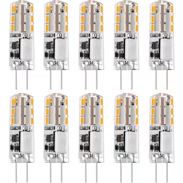 10x G4 LED-lamput 12V AC/DC Lämmin valkoinen 3000K 2W, himmennettävät