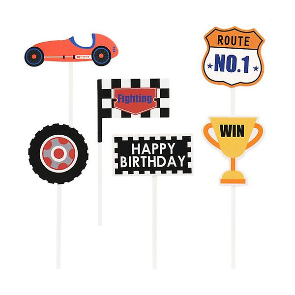 30 st Racing Car Trophy Rutiga Flaggor Tårta Topper Födelsedagstårta Cupcake Dessert Topper Picks Tårta Dekoration FesttillbehörM M