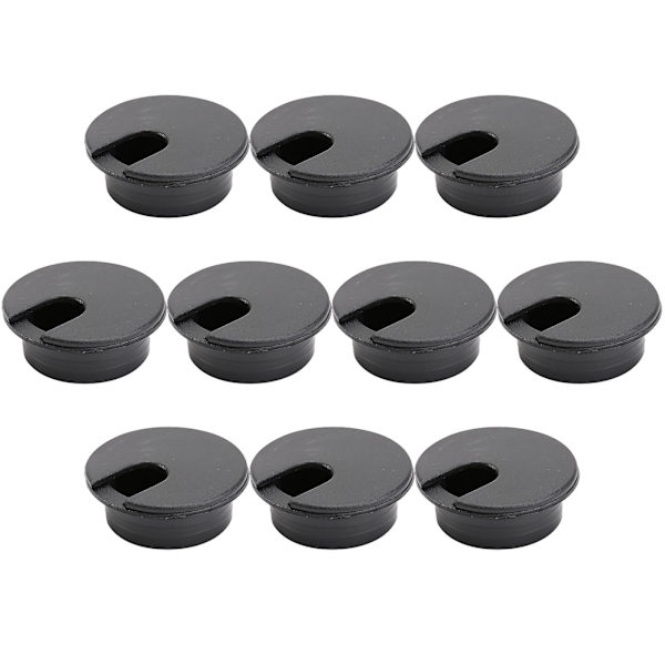 10 kpl Tietokoneen pöydän kaapeliaukkojen peite Musta Johtokanavat Pöydän kaapeliaukkojen peite Johtojen peite Pöydän johtojen peite Musta 10 kpl Black 10pcs