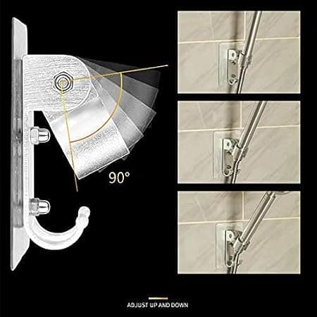 Strong Adhesive Shower Head Holder Adjustable Shower Wand Holder, Handheld Shower Head Wall Mount with 2 Hooks