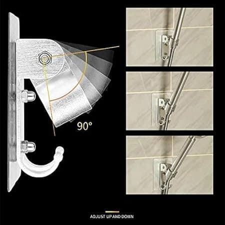 Strong Self-Adhesive Shower Head Holder Adjustable Shower Rod Holder, Handheld Shower Head Wall Mount with 2 Suspensions
