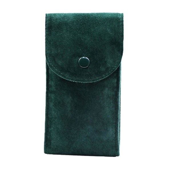 1 stk. Trykknappklokkeoppbevaringspose Bærbar klokkeorganisator Displaypose Grønn 13X7CM Green 13X7CM